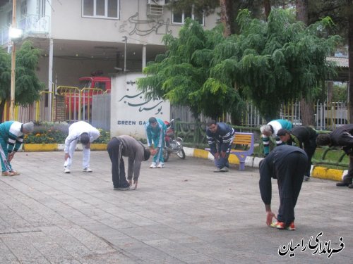 ورزش صبحگاهی کارکنان ادارت شهرستان رامیان برگزار شد