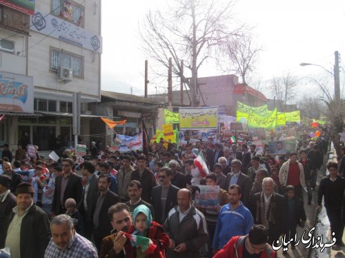 برگزاری راهپیمایی باشکوه 22 بهمن در شهرستان رامیان
