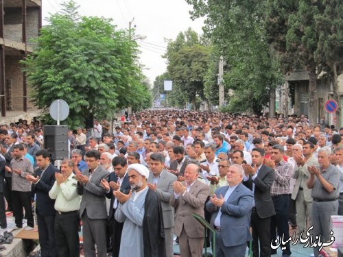 برگزاری نماز باشکوه عید سعید فطر در رامیان