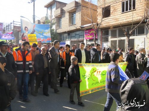 برگزاری راهپیمایی با شکوه 22 بهمن در رامیان