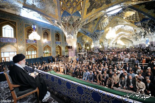 رهبر معظم انقلاب اسلامی در اجتماع عظیم زائران و مجاوران حرم رضوی علیه‌السلام