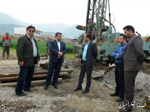 بازدید فرماندار شهرستان رامیان از عملیات اجرایی حفر چاه آب شرب شهر خان ببین