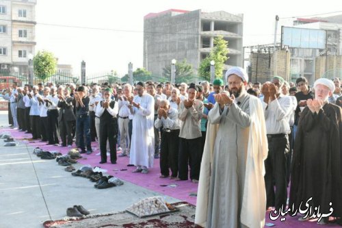 برپایی نماز باشکوه عید سعید فطر در شهرستان رامیان/ تصاویر