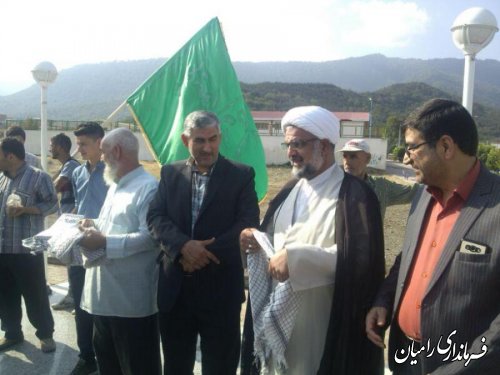 بدرقه کاروان اعزامی پیاده شهر رامیان به مشهد مقدس