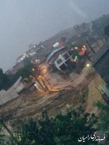 سیلاب در شهرستان رامیان خساراتی را به تعدادی منازل مسکونی و واحدهای تجاری وارد کرد