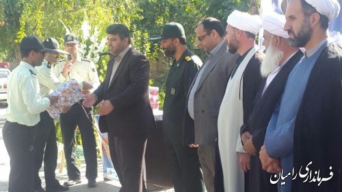 صبحگاه مشترک نیروهای مسلح شهرستان رامیان به مناسبت هفته نیروی انتظامی
