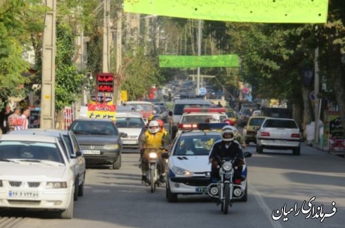 رژه موتوری به مناسبت هفته بسیج در شهرستان رامیان