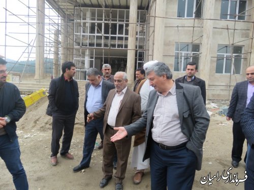 بازدید فرماندار و معاون امور عمرانی استاندار از پروژه ساختمان جدید درحال ساخت فرمانداری رامیان