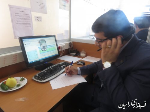 مهندس سالاری فرماندار شهرستان رامیان در مر کز سامد (سامانه الکترونیکی مردم ودولت )