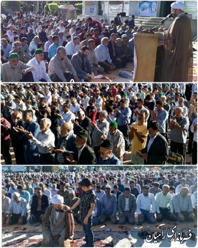 حضور مهندس علوی بخشدار مرکزی رامیان در نماز عید فطر شهر دلند