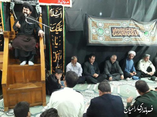 حضور فرماندار رامیان  شب عاشورای حسینی در مساجد شهر رامیان