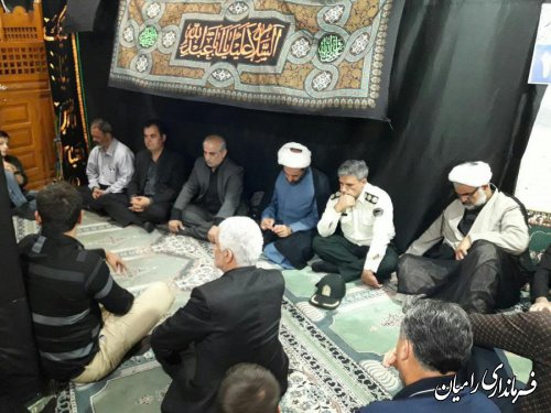 حضور فرماندار رامیان  شب عاشورای حسینی در مساجد شهر رامیان