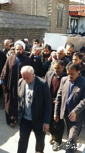 حضور فرماندار رامیان در مراسم تشییع و خاکسپاری جانباز سرفراز حاج محمد دامن باغ