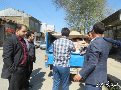 مردم شهرستان رامیان به کمک هم استانی های گرفتار در سیلاب در شهرستان های گمیشان وآق قلا شتافتند
