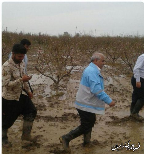 بازدید فرماندار رامیان از خسارات سیل اخیر  درشهرستان رامیان