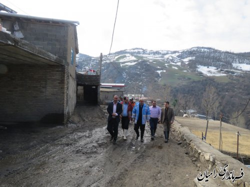 بازدید معاون بازسازی مدیریت بحران کشور از روستای رانش کرده کشکک بخش مرکزی رامیان