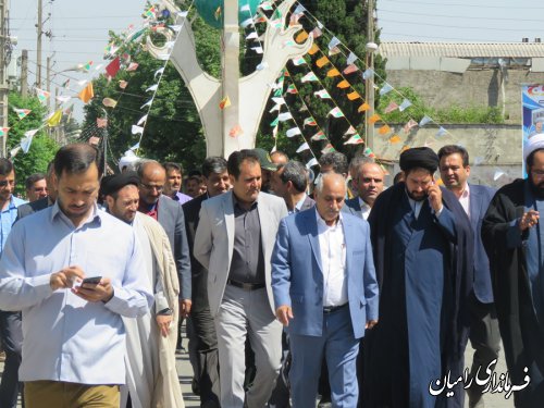 مراسم پیاده رویی به مناسبت سوم خرداد سالروز آزاد سازی خرمشهر در شهرستان رامیان برگزار گردید