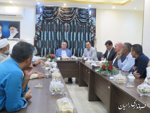 جلسه بررسی مسائل و مشکلات کشاورزان شهرستان رامیان در دفتر فرماندار رامیان برگزار گردید