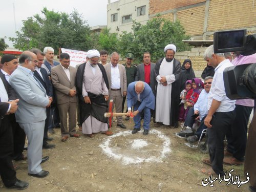 مراسم کلنگ زنی جهت احداث مجموعه 4واحدی مسکونی برای 4خانوار 2معلول در شهرستان رامیان برگزار گردید