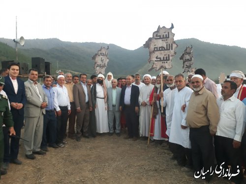 حضور فرماندار رامیان در مراسم عملیات بزرگ بازسازی فرهنگی واقعه عظیم غدیر خم  درشهرستان رامیان