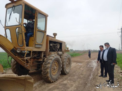 بازدید فرماندار رامیان از روند پیشرفت پروژه بهسازی راه های روستایی شهرستان