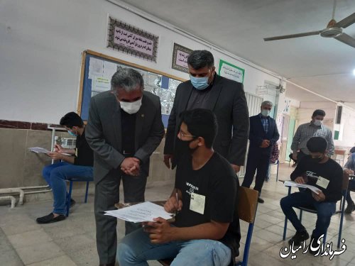 بازدید مشترک فرماندار و مدیرکل آموزش و پرورش گلستان از برگزاری امتحانات نهایی رامیان