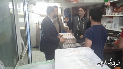 بازدید اعضای کارگروه تنظیم بازار شهرستان رامیان از مراکز توزیع مرغ منجمد