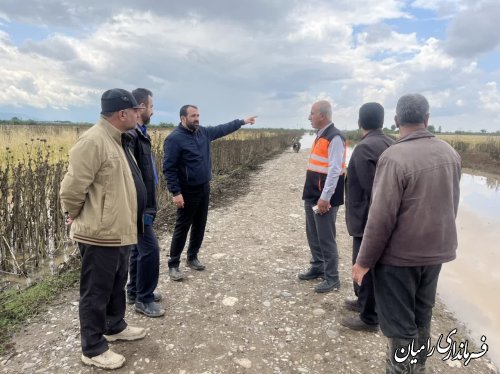 بازدید فرماندار رامیان از آب گرفتگی روستاهای شهرستان