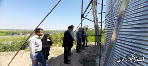 بازدید فرماندار رامیان از مخزن ۵۰۰ متر مکعبی دارکلاته