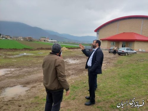 بازدید میدانی از پروژه سالن ورزشی روستای شفیع آباد فندرسک