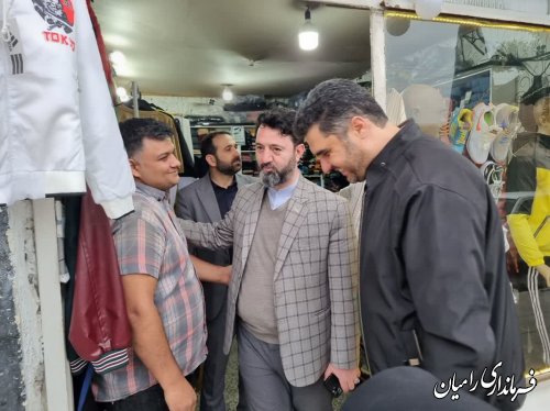 فرماندار شهرستان رامیان بازار شب عید را به صورت میدانی رصد کرد 