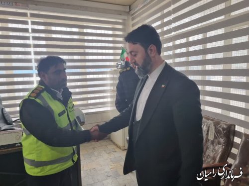 بازدید فرماندار شهرستان رامیان از نحوه خدمات رسانی پلیس راه رامیان، آزادشهر