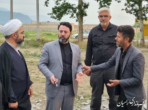بازدید فرماندار شهرستان رامیان از مراحل ساخت المان خلبان شهید محمد جوادبای 