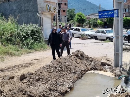 بازدیدفرماندار رامیان از زیرساخت های شبکه آب رسانی شهرستان